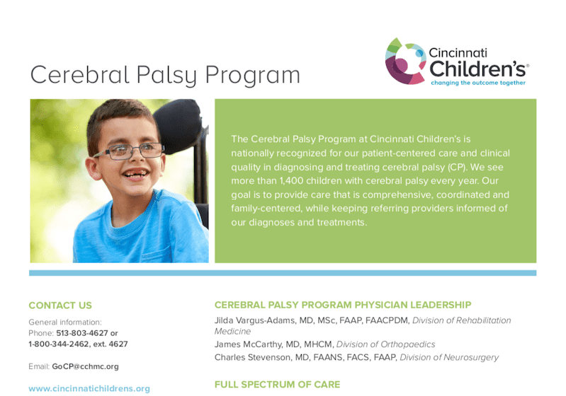 Cerebral Palsy Program Fact Sheet - Kate Harold