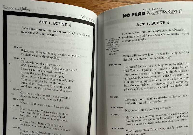 Thumbnail image of a page out of Romeo and Juliet